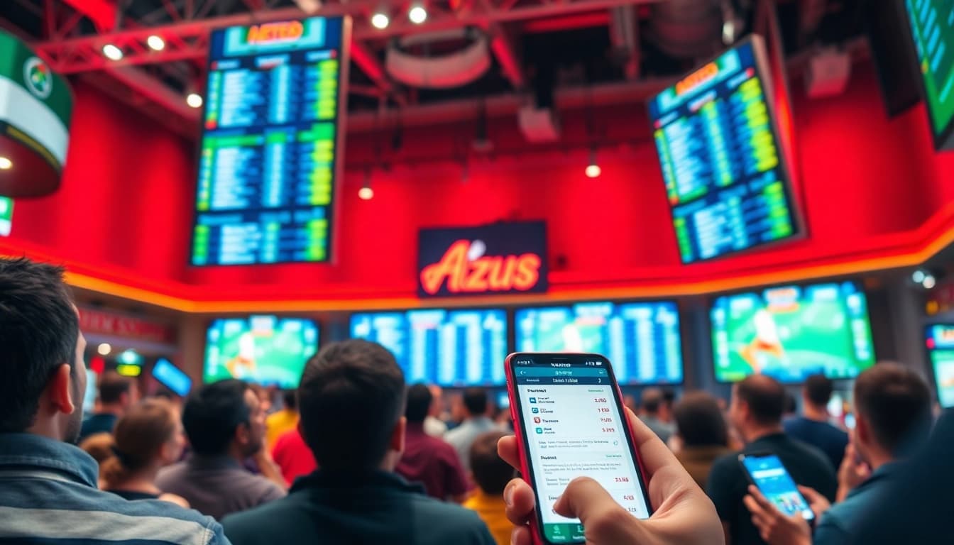 Engaged bettors enjoying sports betting in Mexico at a lively venue with vibrant atmosphere.