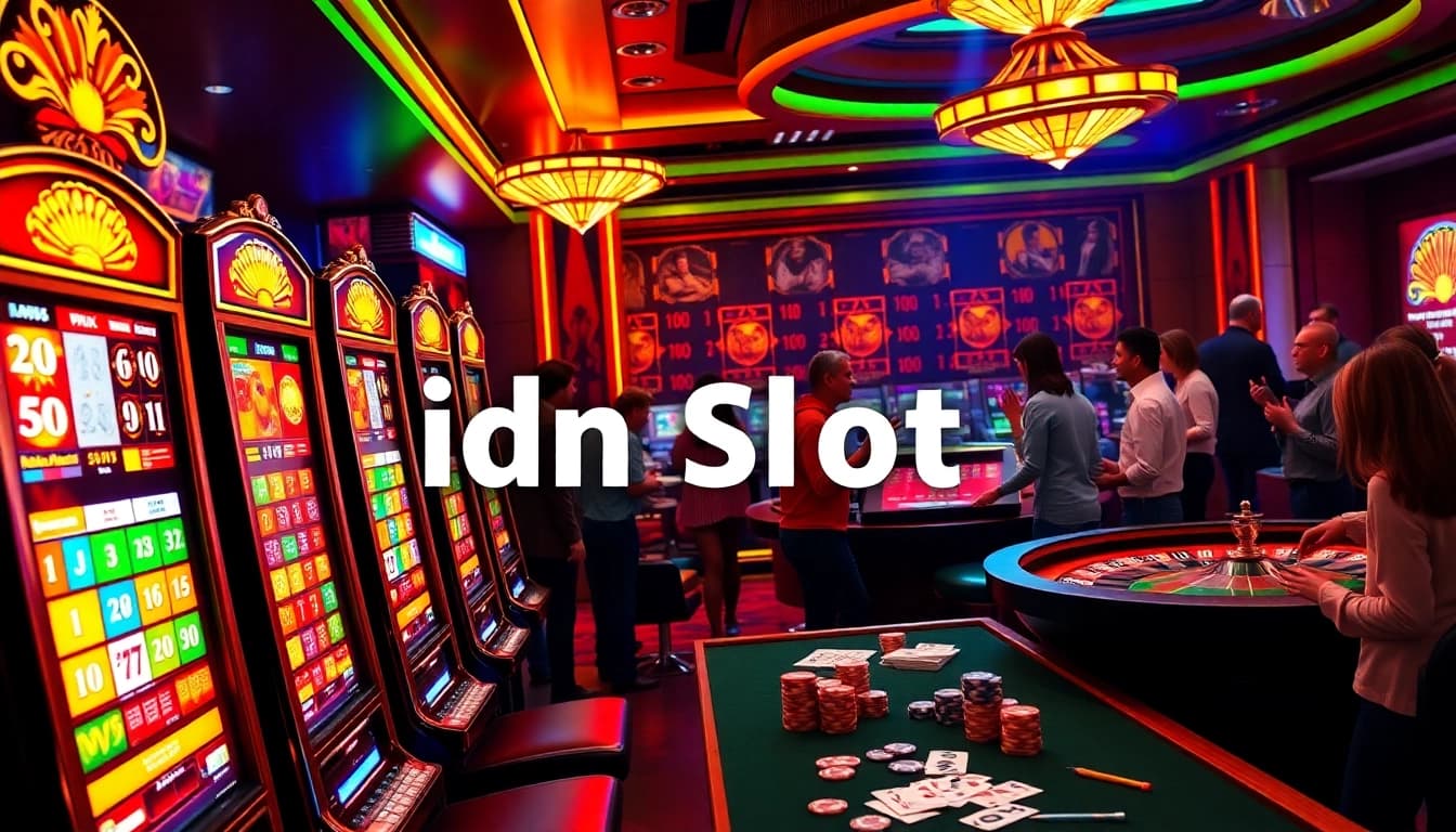 Engaging gamblers at the idn slot machines in a vibrant casino atmosphere filled with excitement.