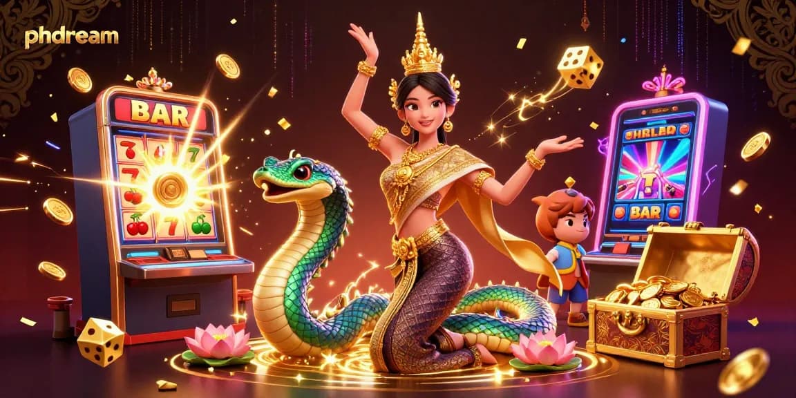 Experience phdream's thrilling casino adventure with vibrant game elements and captivating characters.