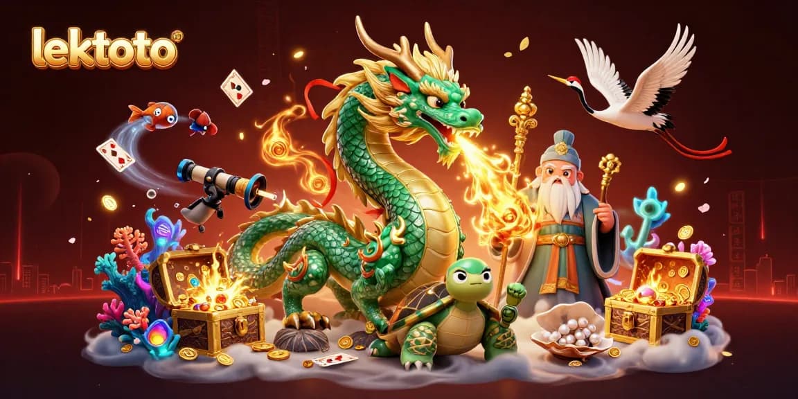Experience lektoto with an enchanting casino scene featuring mythical characters and treasures.