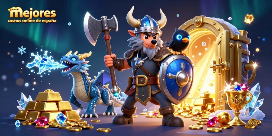 Gana en los mejores casinos online de España con esta ilustración vibrante y llena de acción.
