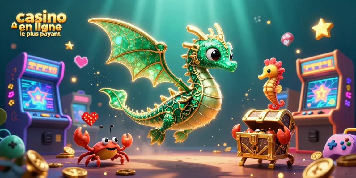 Jouez gagnant au casino en ligne le plus payant avec des dragons marins et des jeux colorés.