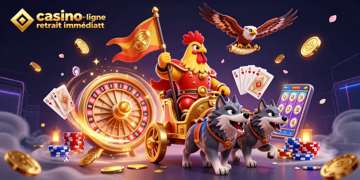 Jouez au casino en ligne retrait immédiat avec ce plateau de jeux animé et vibrant.