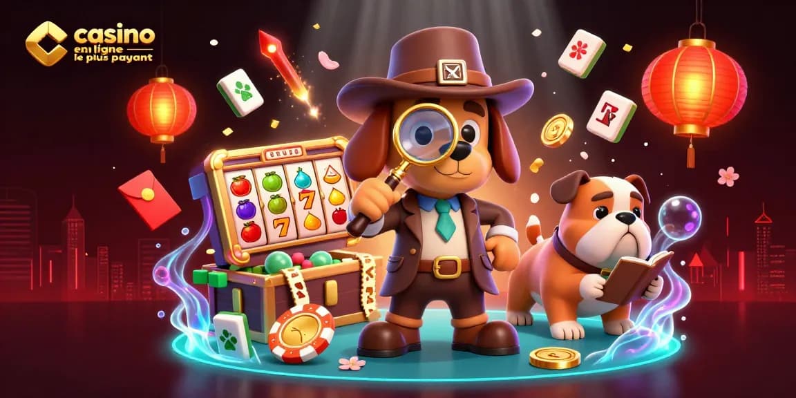 Illustration 3D d'un détective avec un jeton de poker, mettant en avant le casino en ligne le plus payant.