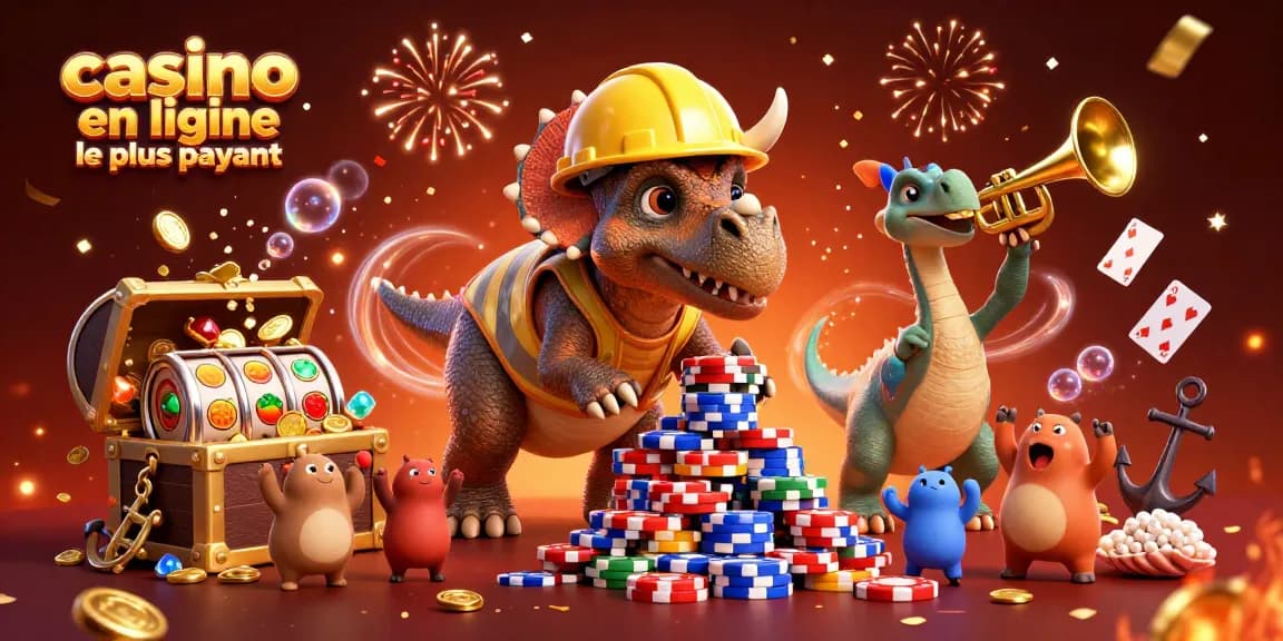 Plongez dans l'univers du casino en ligne le plus payant avec des personnages uniques célébrant au milieu des jeux de hasard.