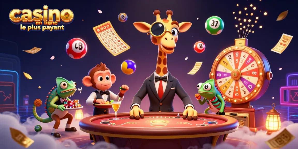 Visualisez le casino en ligne le plus payant avec une girafe de haut niveau, un valet singe et un barman caméléon.