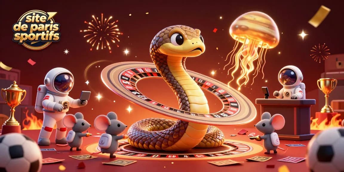 Placez vos paris sur le site de paris sportifs avec des personnages animés, dans une scène captivante.