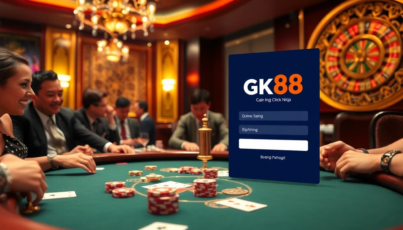 gk88 đăng nhập: Experience the thrill of luxury gambling with poker action and casino ambiance.