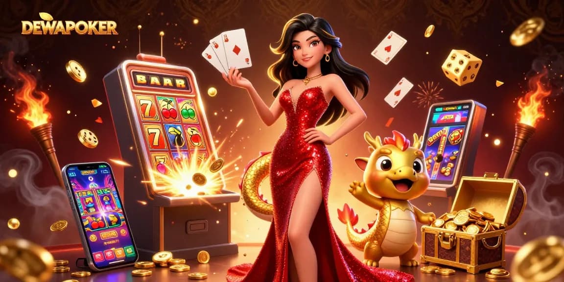 Engage with DEWAPOKER's vibrant casino scene featuring stunning characters and dynamic game elements.