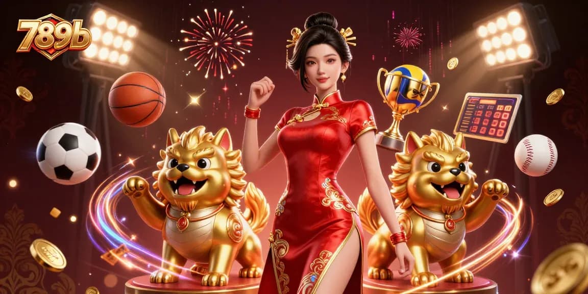 Engage with the exhilarating world of 789b, as vibrant sports elements come alive around a glamorous casino scene.