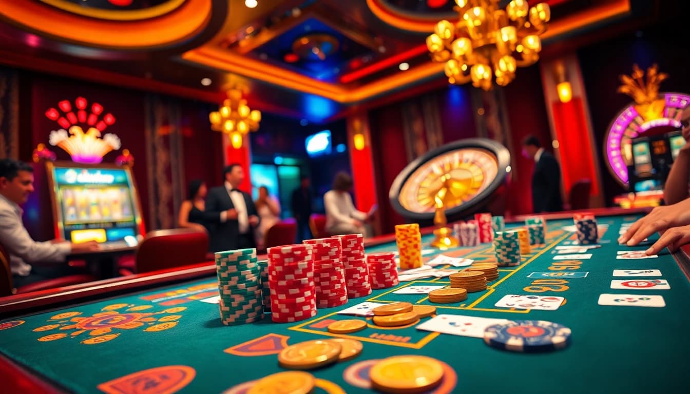 Experience the excitement of QH88 gaming with vibrant casino tables and intense gameplay.