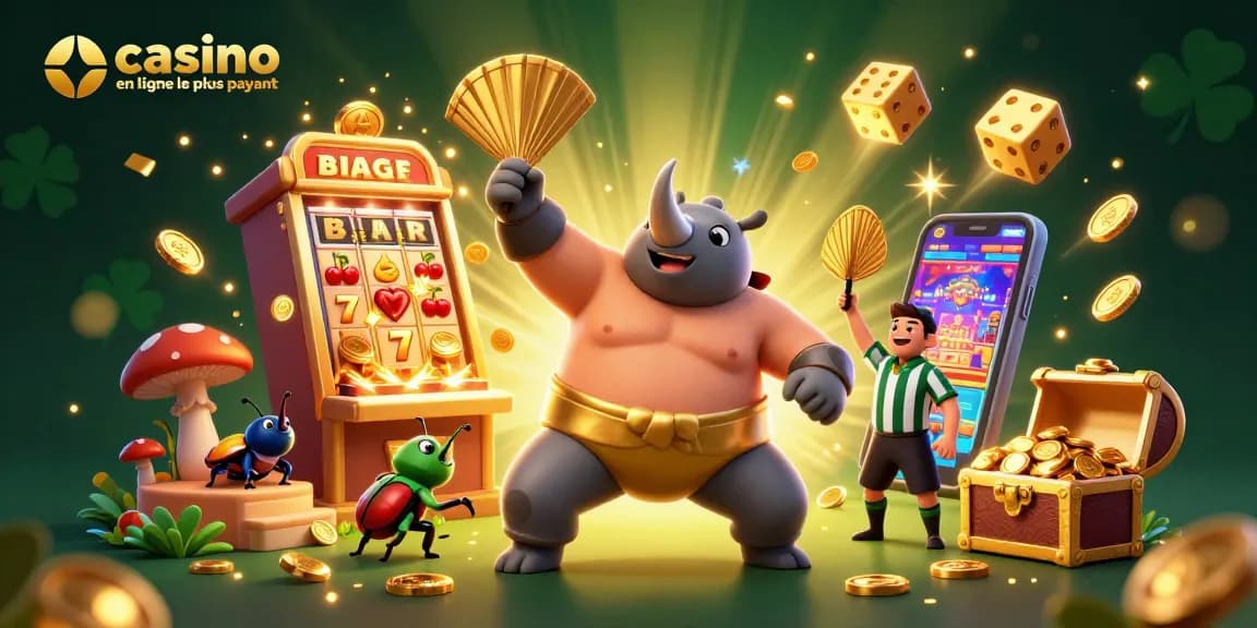 Illustration dynamique mettant en avant le casino en ligne le plus payant avec des personnages animés dans une scène envoûtante.