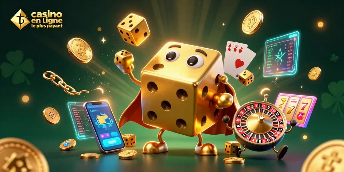 Casino en ligne le plus payant avec des dés dorés et des éléments de jeu dynamique.