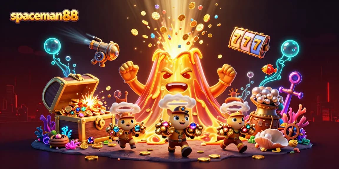 Engage with spaceman88's thrilling jackpots as the golden volcano erupts with treasures and adventure.