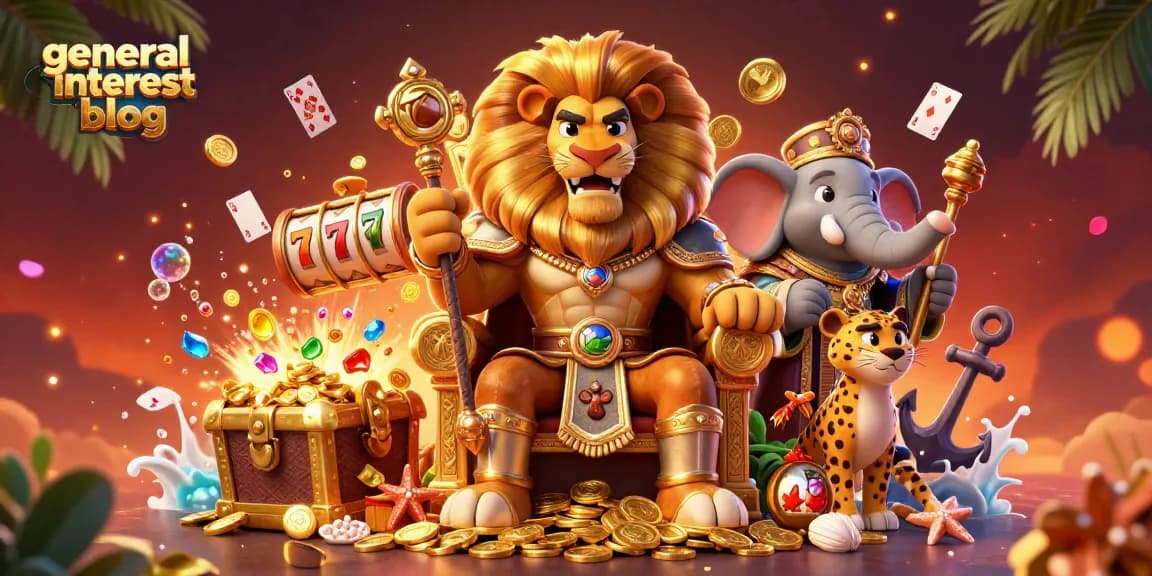 Engage with general interest blog featuring a vibrant 3D casino scene with rich game elements and animated characters.