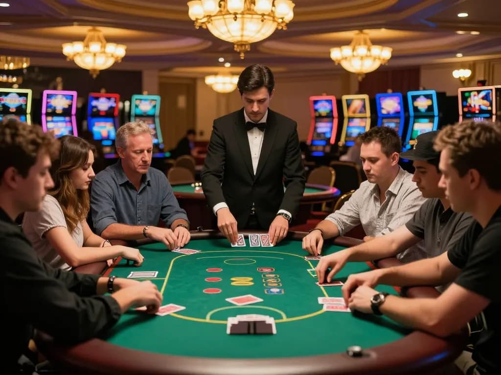 In the betbet casino, players engage in a strategic poker game with a professional dealer, enhancing excitement.