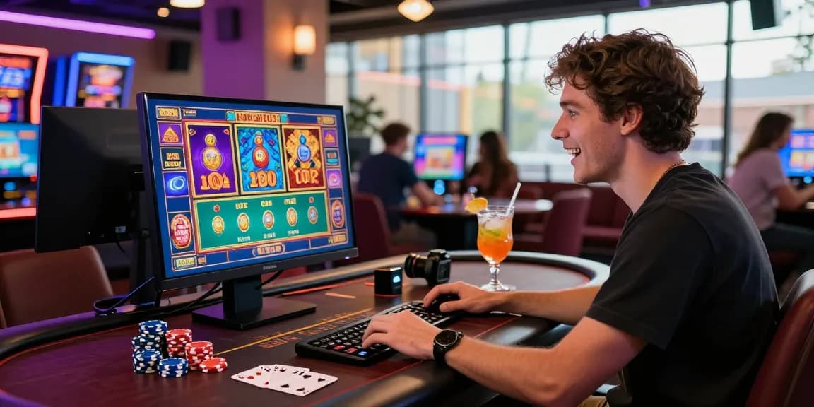 Exciting gameplay experience at a vibrant european online casino with colorful graphics and casino-themed items.