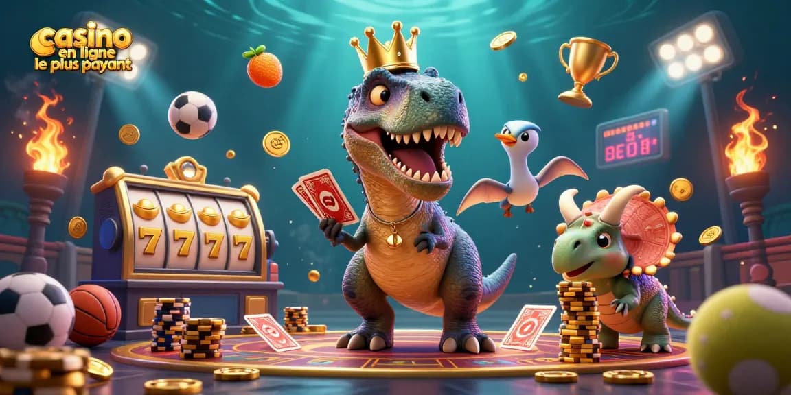 Lancez des mises au casino en ligne le plus payant avec ce T-Rex amusant et ses amis dynamiques