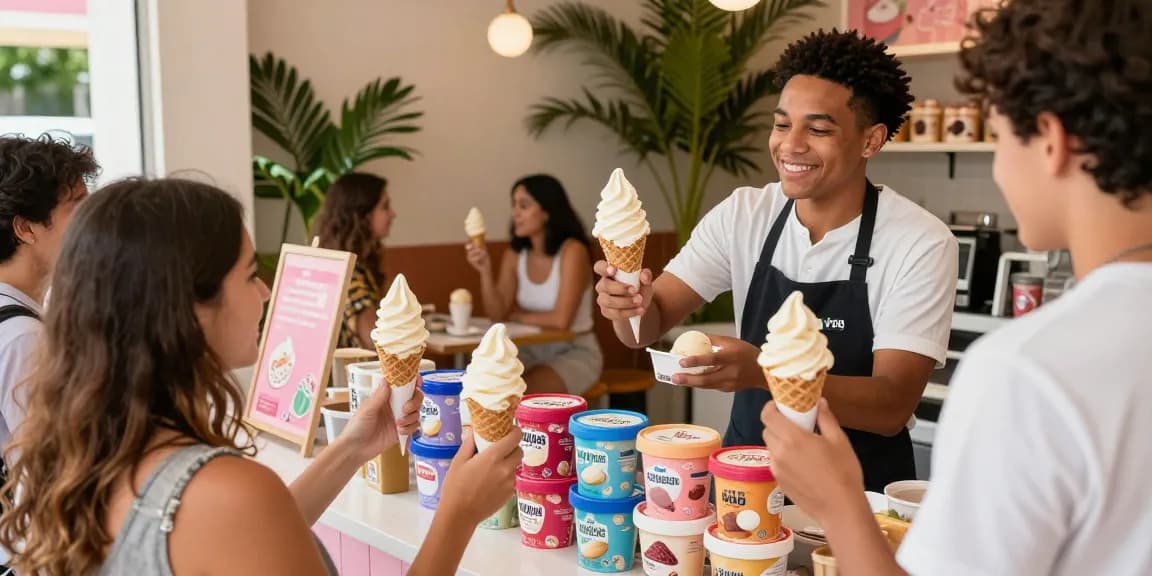 Experience rokok88 login at our vibrant ice cream shop with customers enjoying creamy ROKOK88SUPER flavors and friendly service.