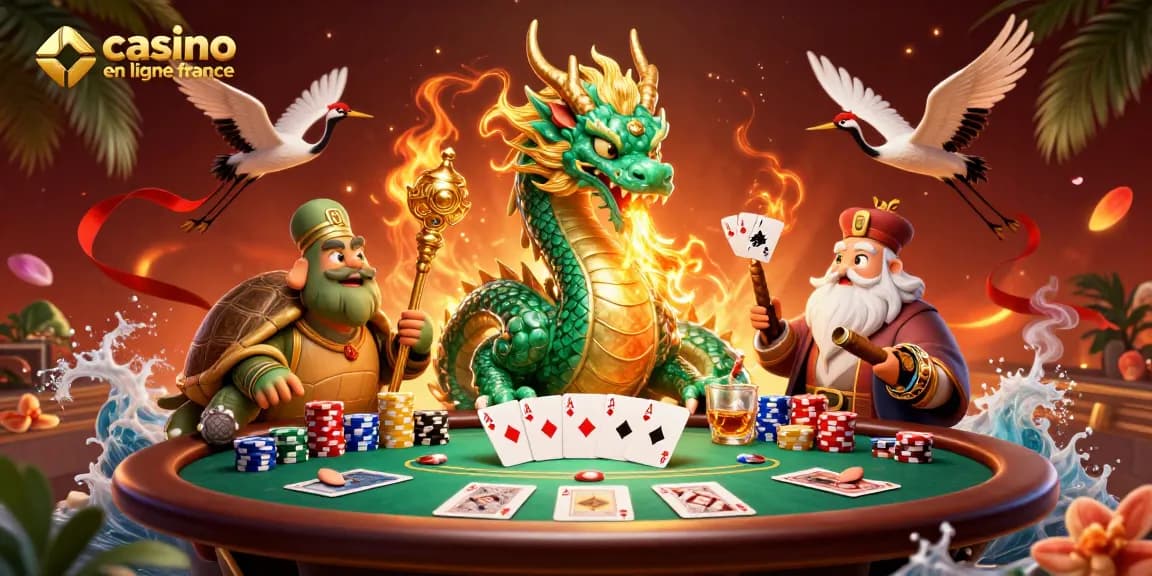 Découvrez les meilleures expériences de jeu sur un casino en ligne France avec des dragons et des cartes de poker.