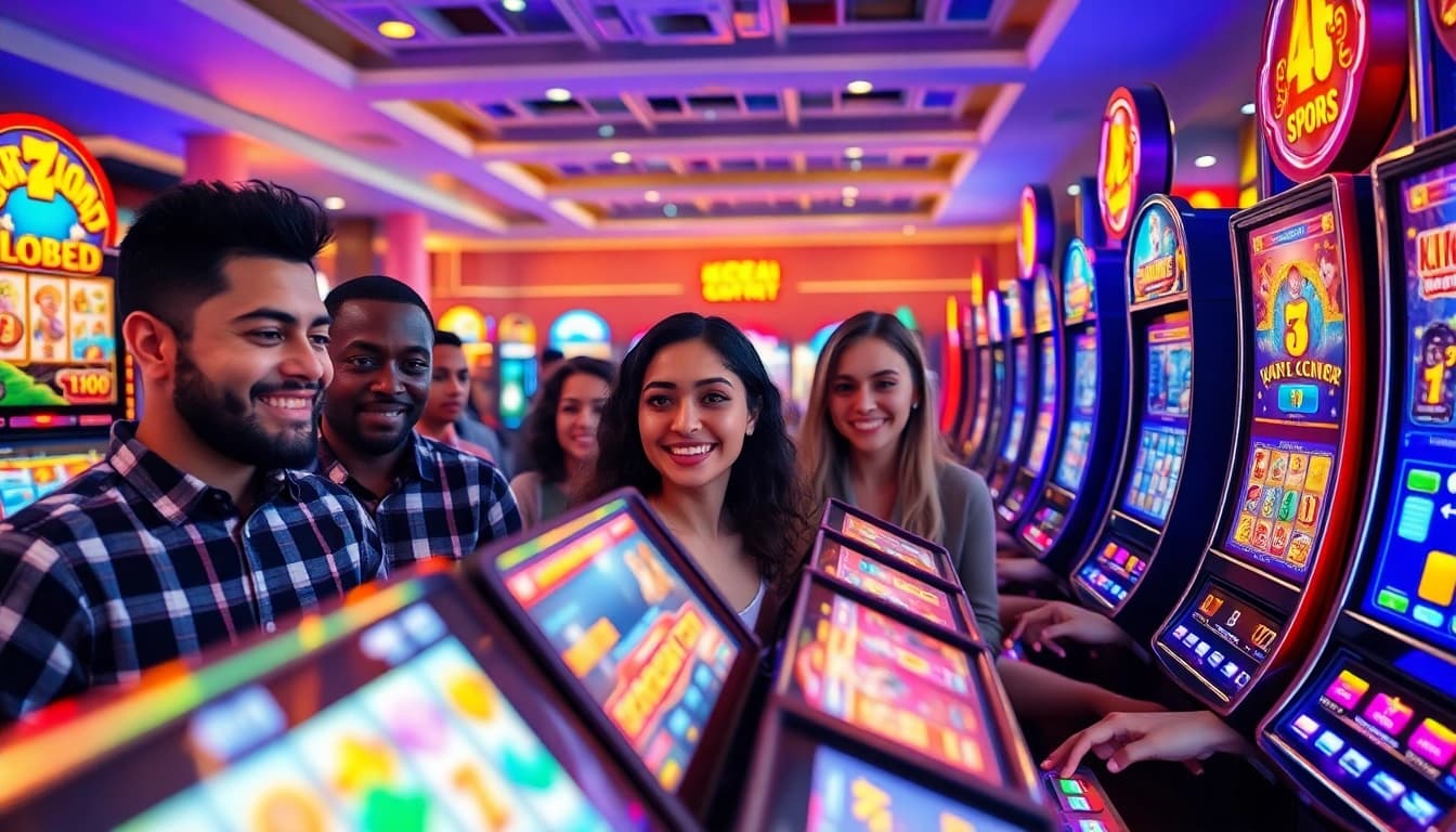 Experience the thrill of Kode4d slots in an engaging gaming environment with diverse players enjoying their time.
