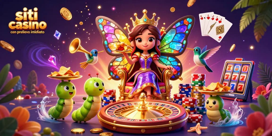 Scopri i migliori siti casino con prelievo immediato e vincite rapide in un'illustrazione affascinante