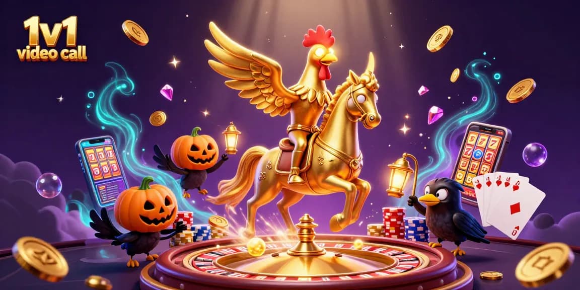 Engage in a thrilling 1v1 video call atmosphere with dynamic casino elements.
