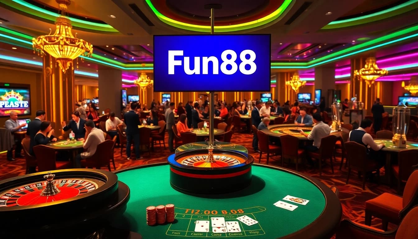 Experience thrilling games with Fun88 link on a vibrant casino floor filled with excitement.