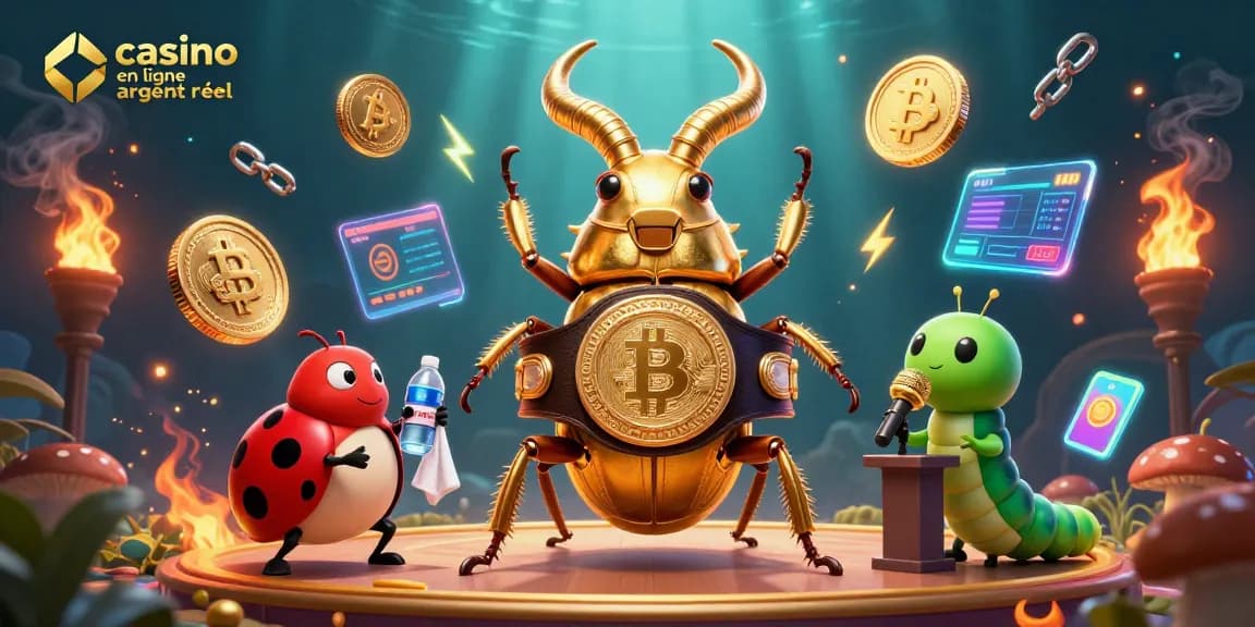 Jouez et gagnez avec le casino en ligne argent réel dans une scène illustrée dynamique.