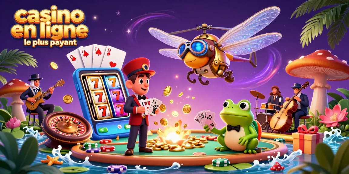 Investissez dans le casino en ligne le plus payant avec cette scène animée captivante.