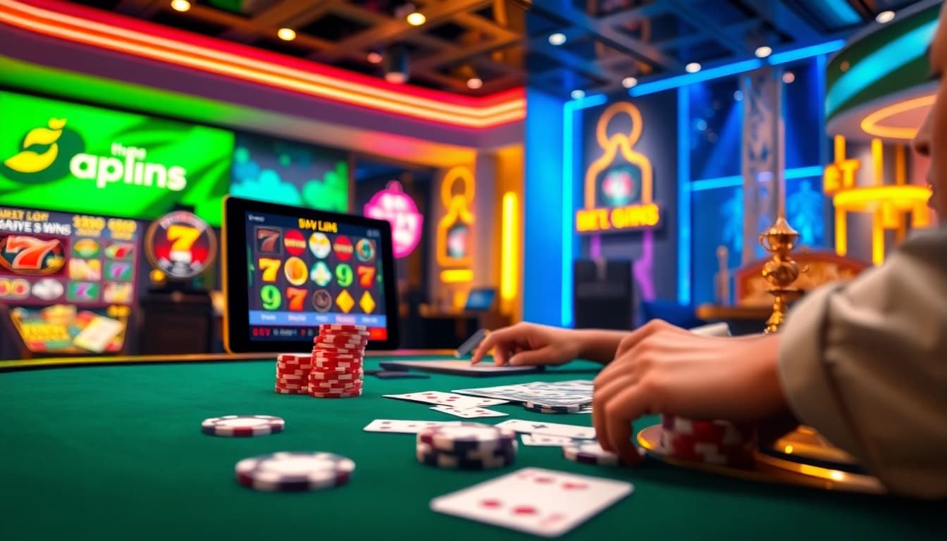 Pengalaman perjudian online yang menarik dengan antarmuka Kit4d yang menampilkan permainan kasino yang meriah dan suasana mewah.