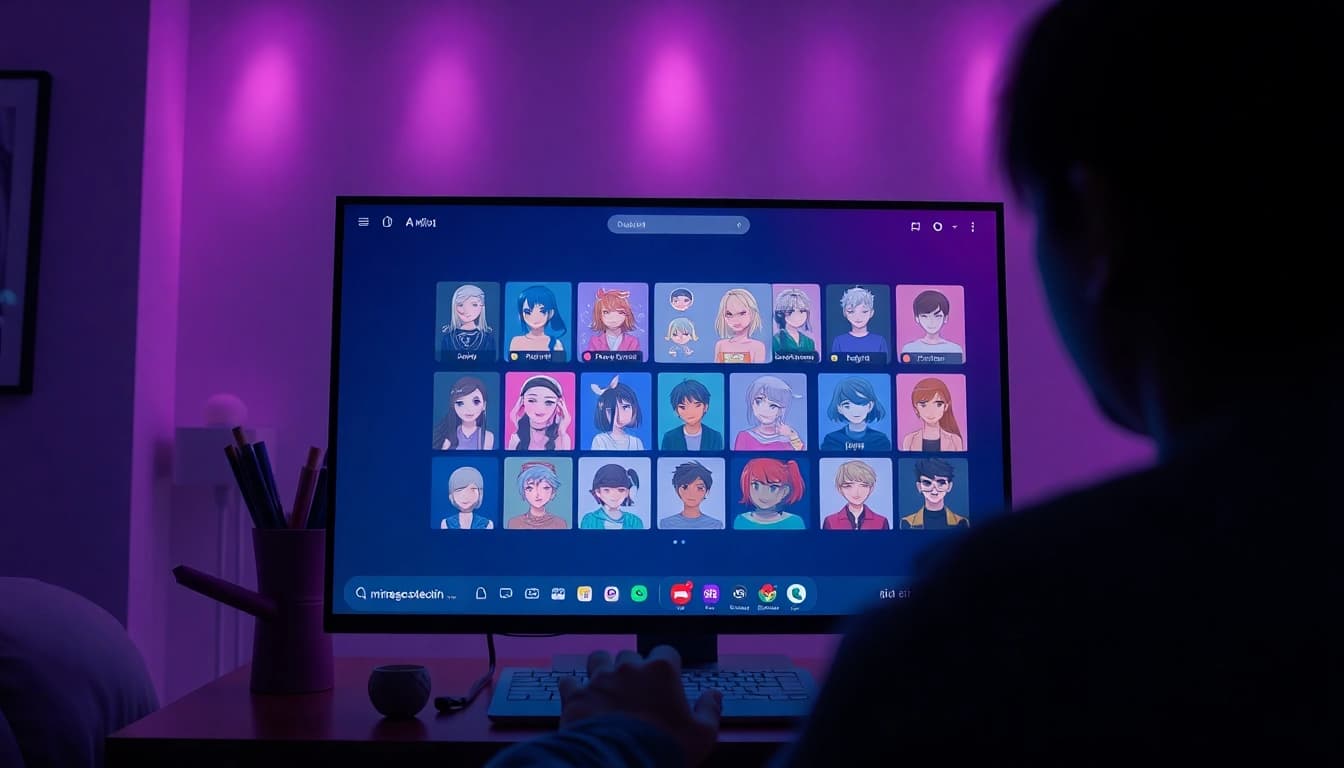 Engaging NSFW AI chat scene showcasing diverse characters and interactive interface.