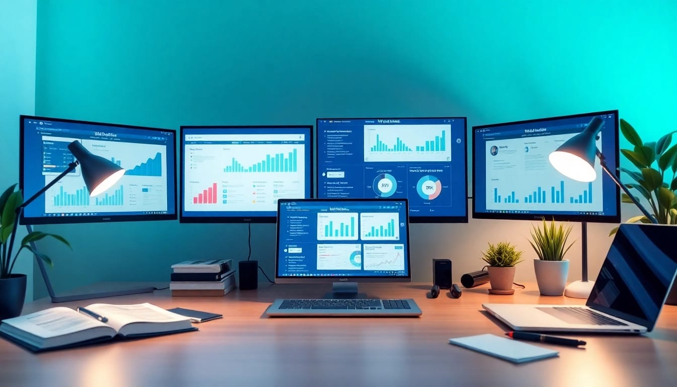 Website maintenance and SEO metrics visual with Từ khoá phụ displayed on screens.
