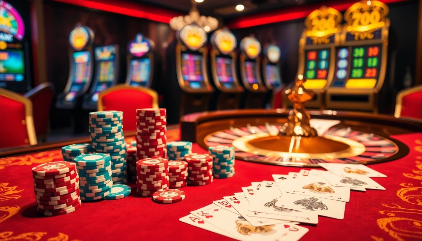 Engaging scene of high-stakes gambling at 789P casino with poker chips and cards.
