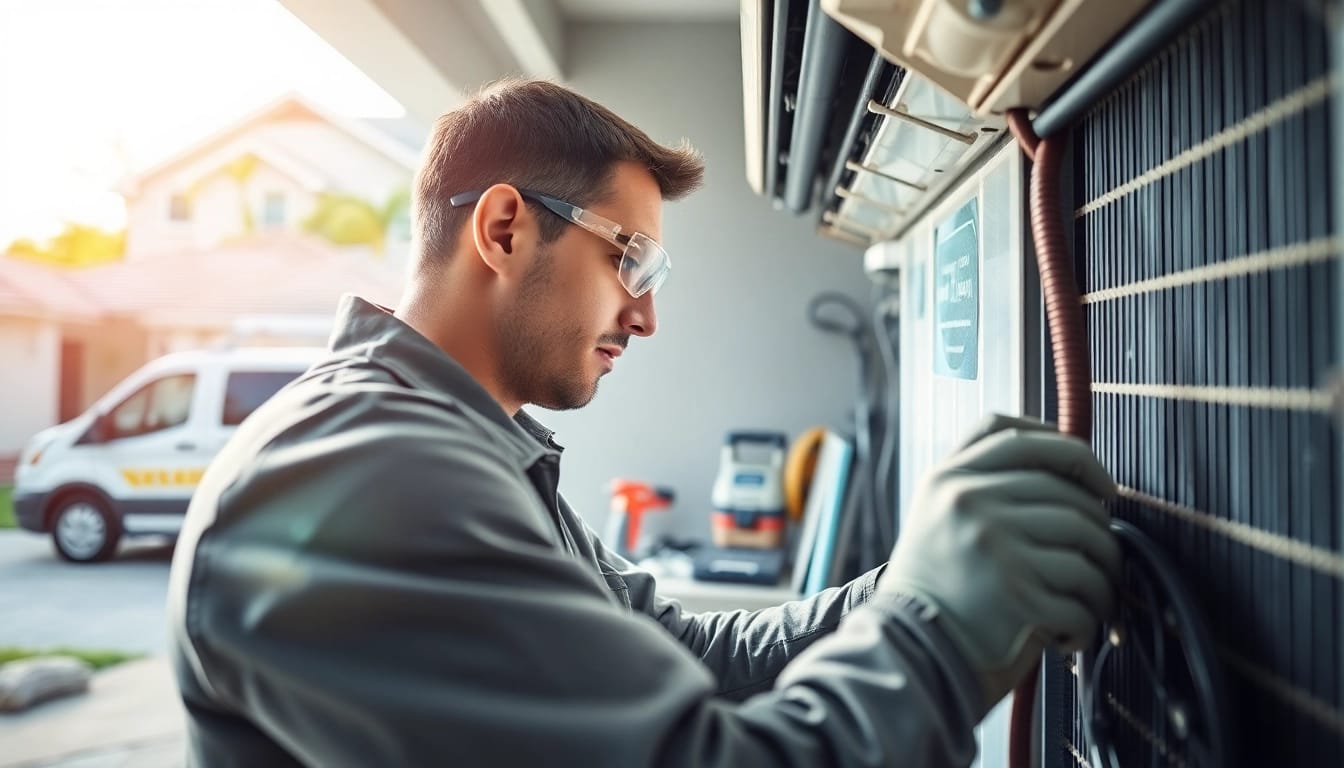 Expert technician performing HVAC Repair Tampa in a residential setting, showcasing professionalism and attention to detail.