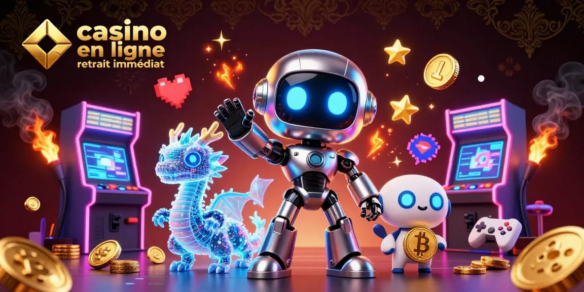 Réalisez des gains rapides avec casino en ligne retrait immédiat à travers une illustration dynamique de casino futuriste.