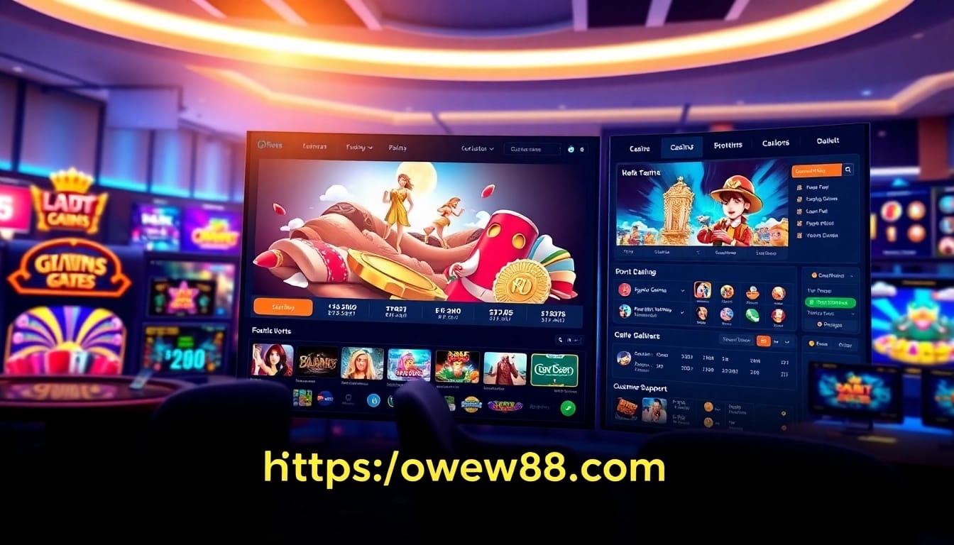 Engaging online gaming platform interface from https://onew88.com/ showcasing casino games and betting options.