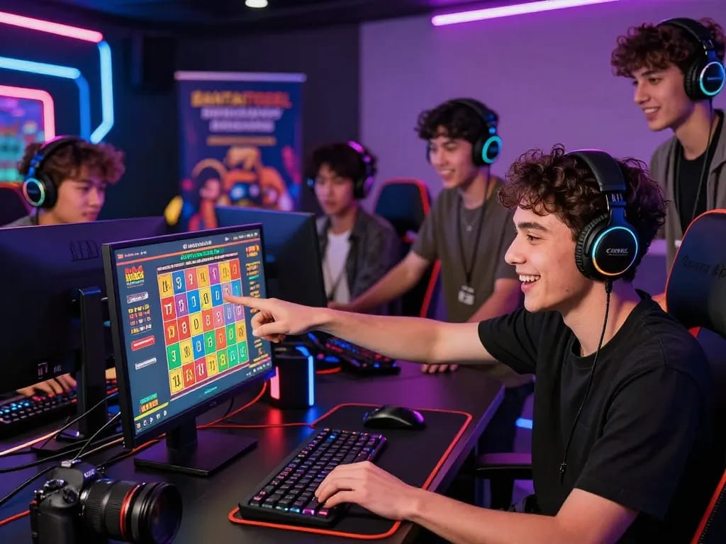 BANTAITOGEL online gambling platform showcasing players enjoying live lottery games in an exciting, vibrant atmosphere.
