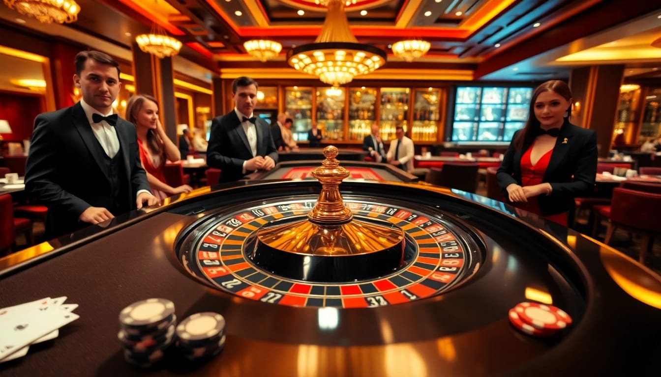 Exciting gameplay at Canadian casinos online with a roulette table and dynamic atmosphere.