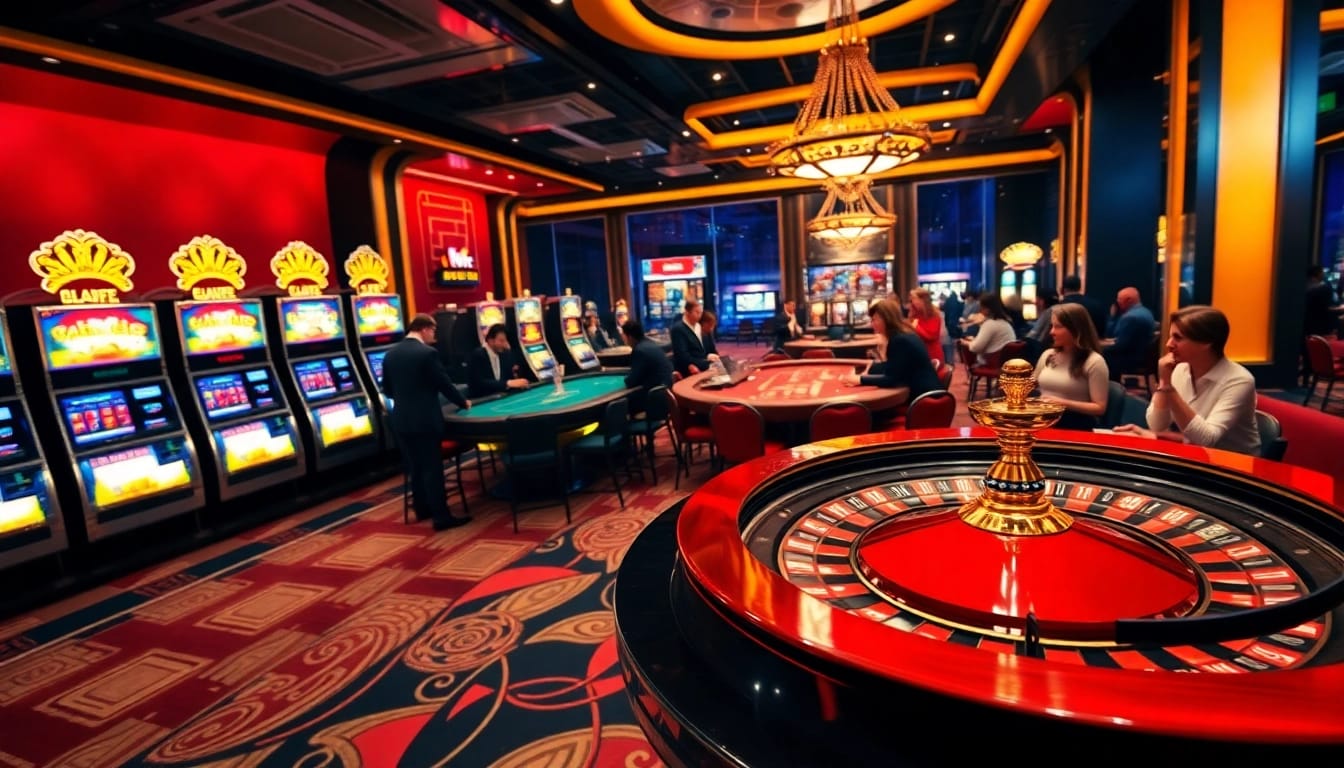 Participez à l'excitation du casino en ligne avec des machines à sous vibrantes et une roue de roulette.