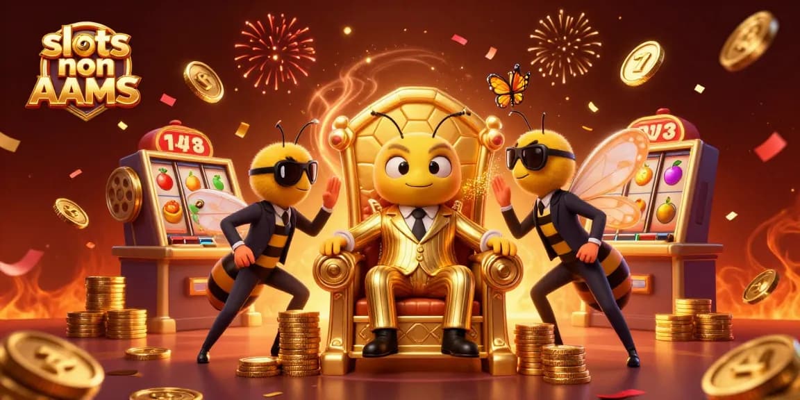 Gioca alle slots non AAMS con il nostro boss onnipotente in un'illustrazione vivace e festosa.
