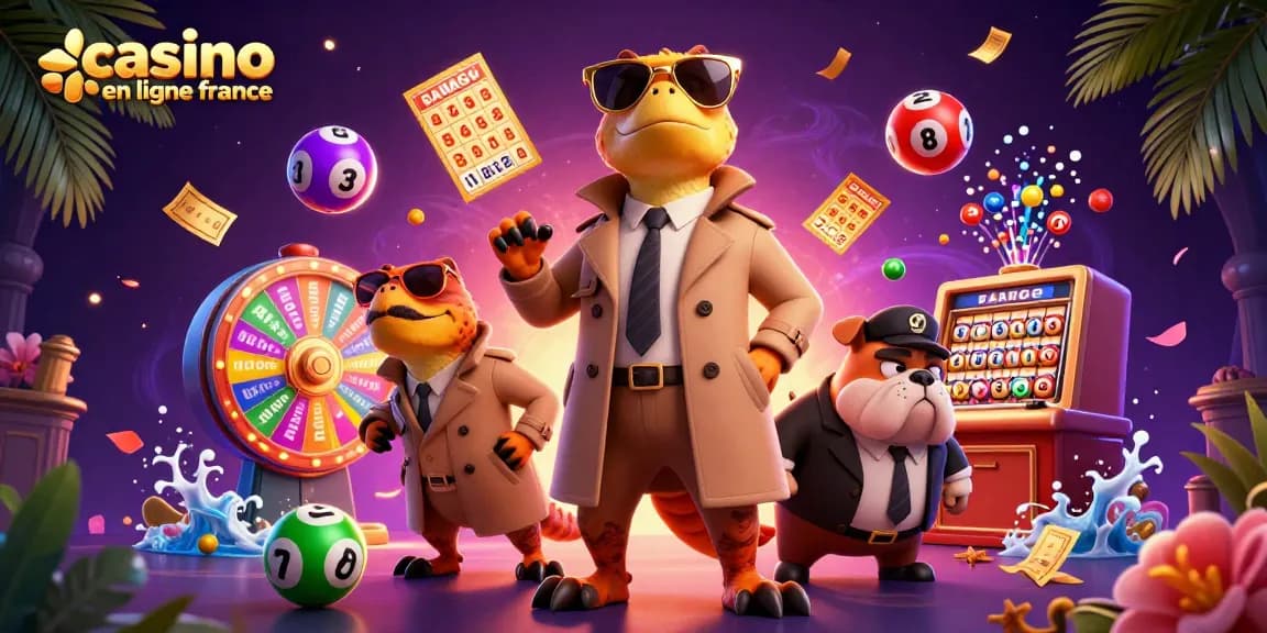 Jouez à des jeux au casino en ligne France avec des raptors déguisés en VIP, un univers ludique et coloré.