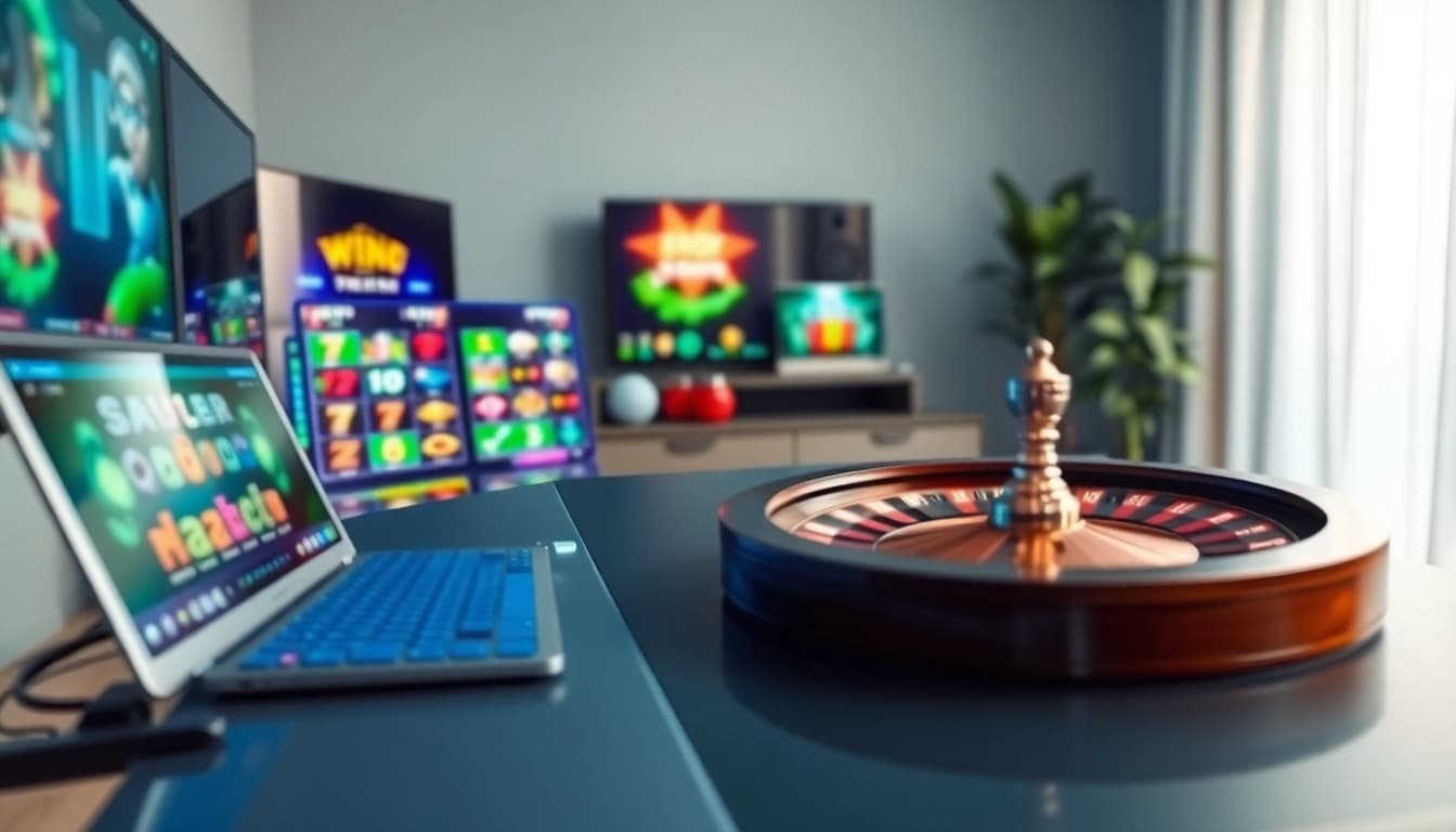 Experience the thrill of Non gamstop casino Uk with an engaging gaming setup showcasing diverse online gaming options.