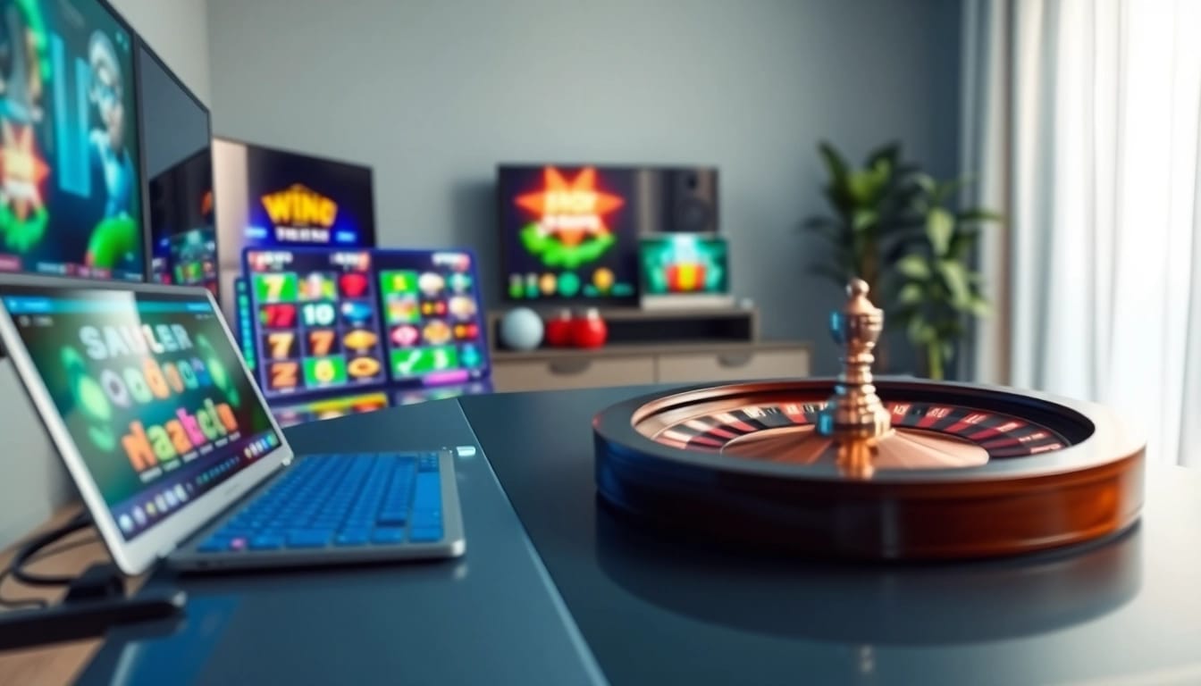 Experience the thrill of Non gamstop casino Uk with an engaging gaming setup showcasing diverse online gaming options.
