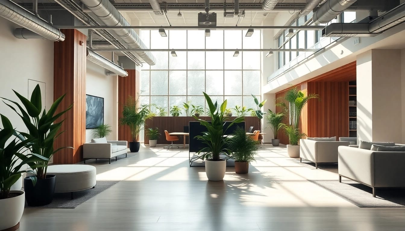 Interior architect designing a modern workspace with a focus on functionality and style.