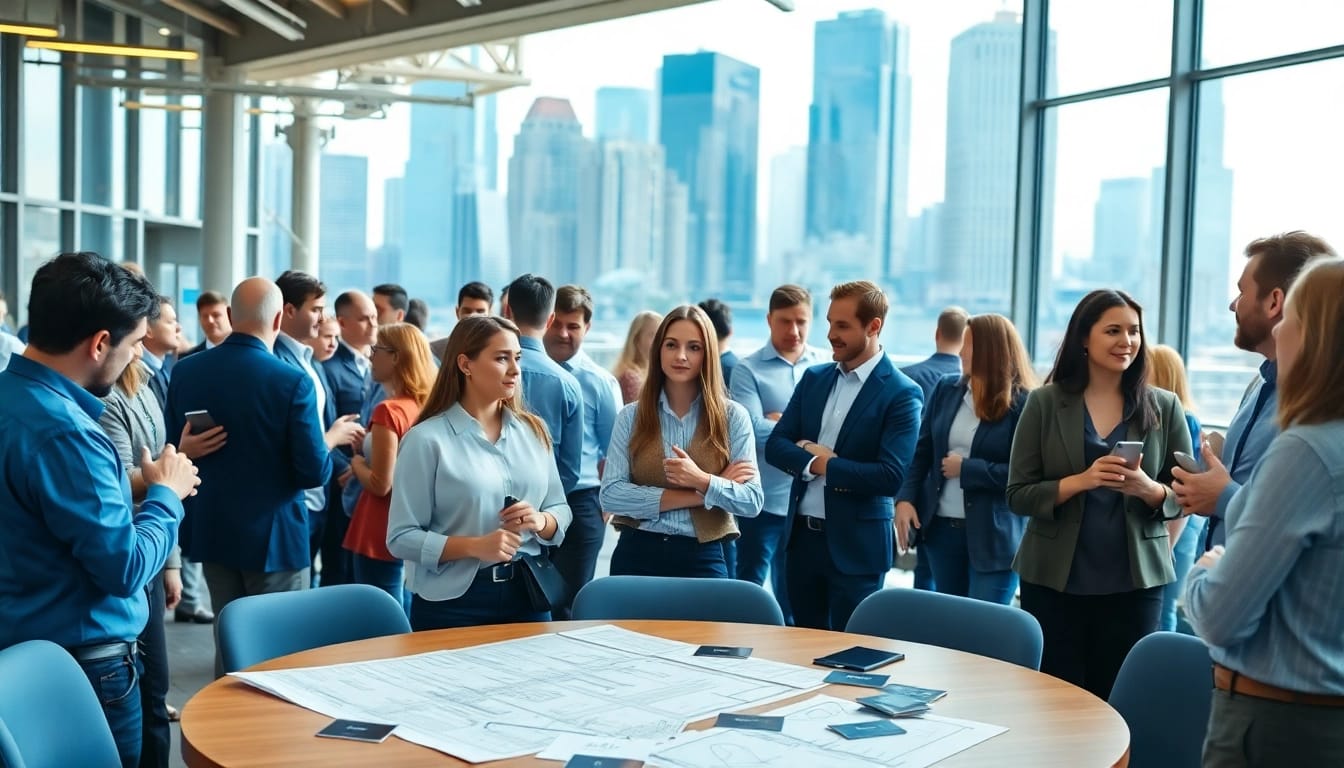 Engage in lively construction networking events with professionals sharing insights and ideas.