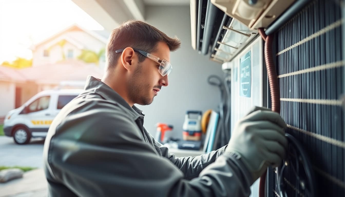 Expert technician performing HVAC Repair Tampa in a residential setting, showcasing professionalism and attention to detail.