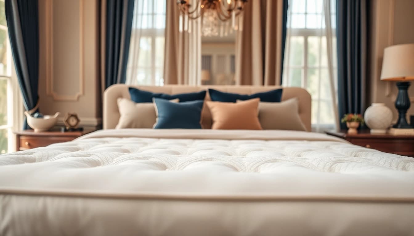 Experience the comfort of Stearns and Foster pillow top with luxurious design and inviting atmosphere.