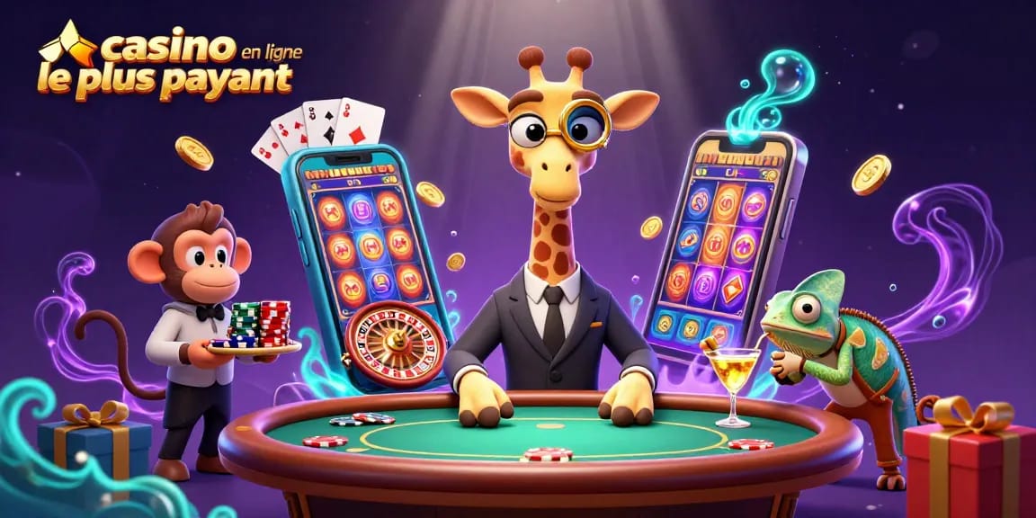 Découvrez le casino en ligne le plus payant avec une illustration vivante d'une girafe haut de gamme au poker