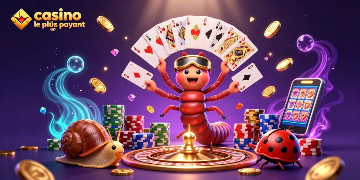 Profitez du casino en ligne le plus payant avec des jeux captivants et un croupier millipède animé.